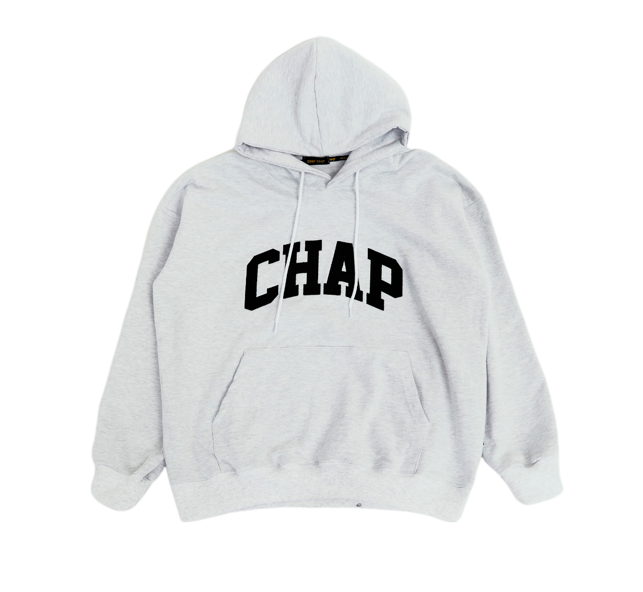 Chap Logo over fit Hoodie(White Melange)