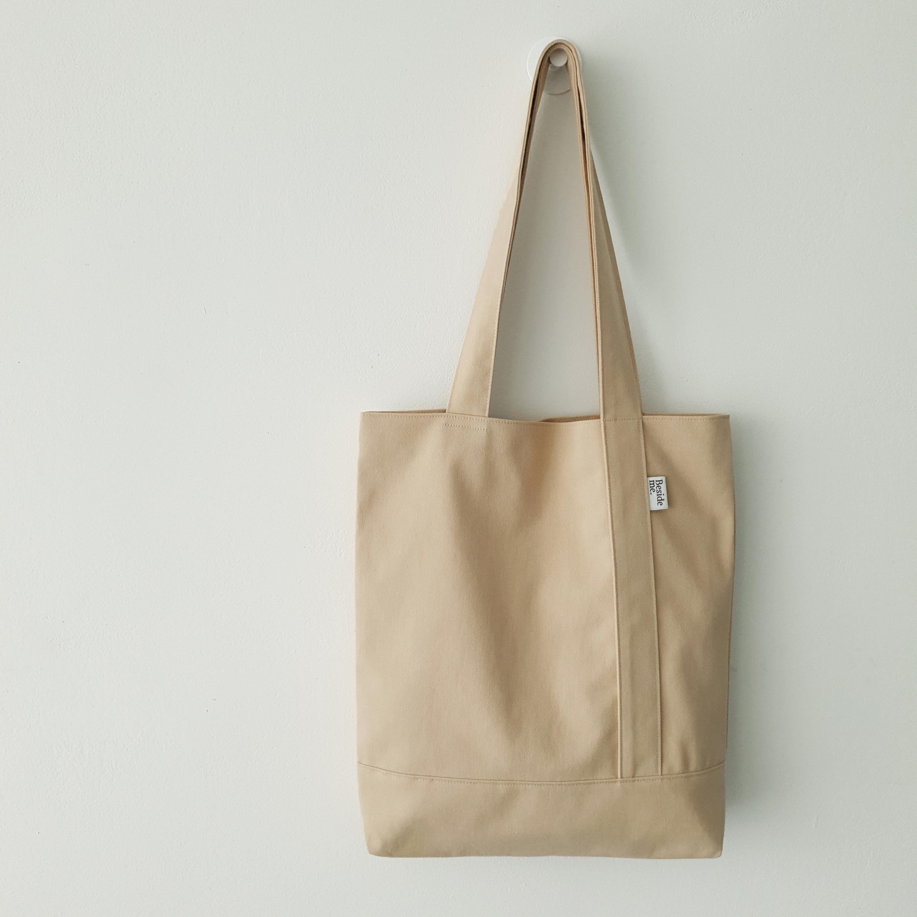 Twill simple line bag - sand beige