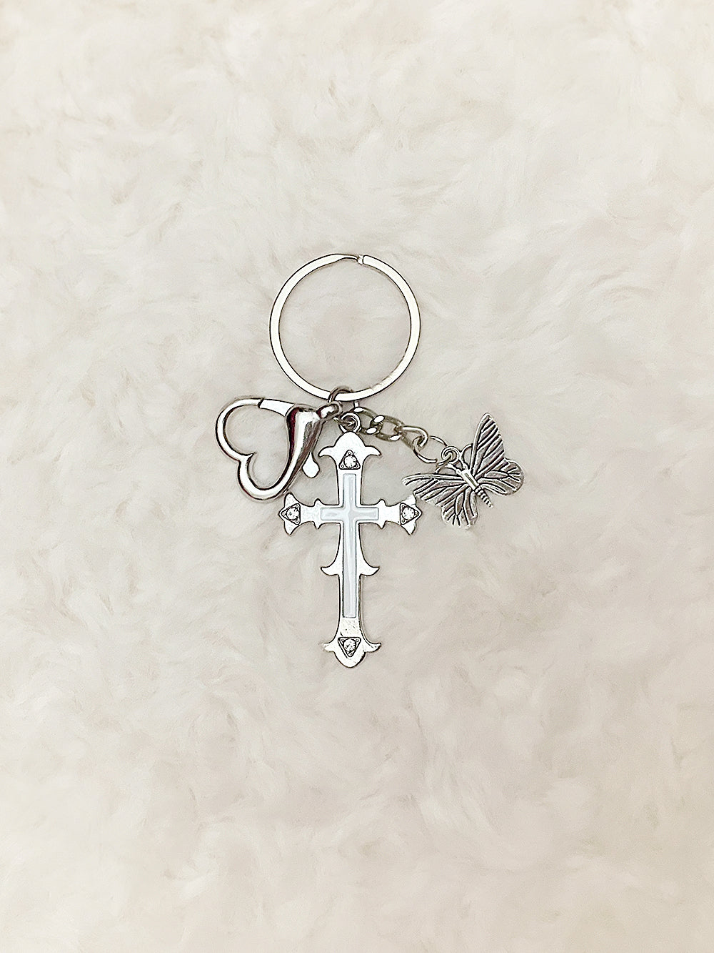 Dahlia Cross Rock Key Ring (2color)