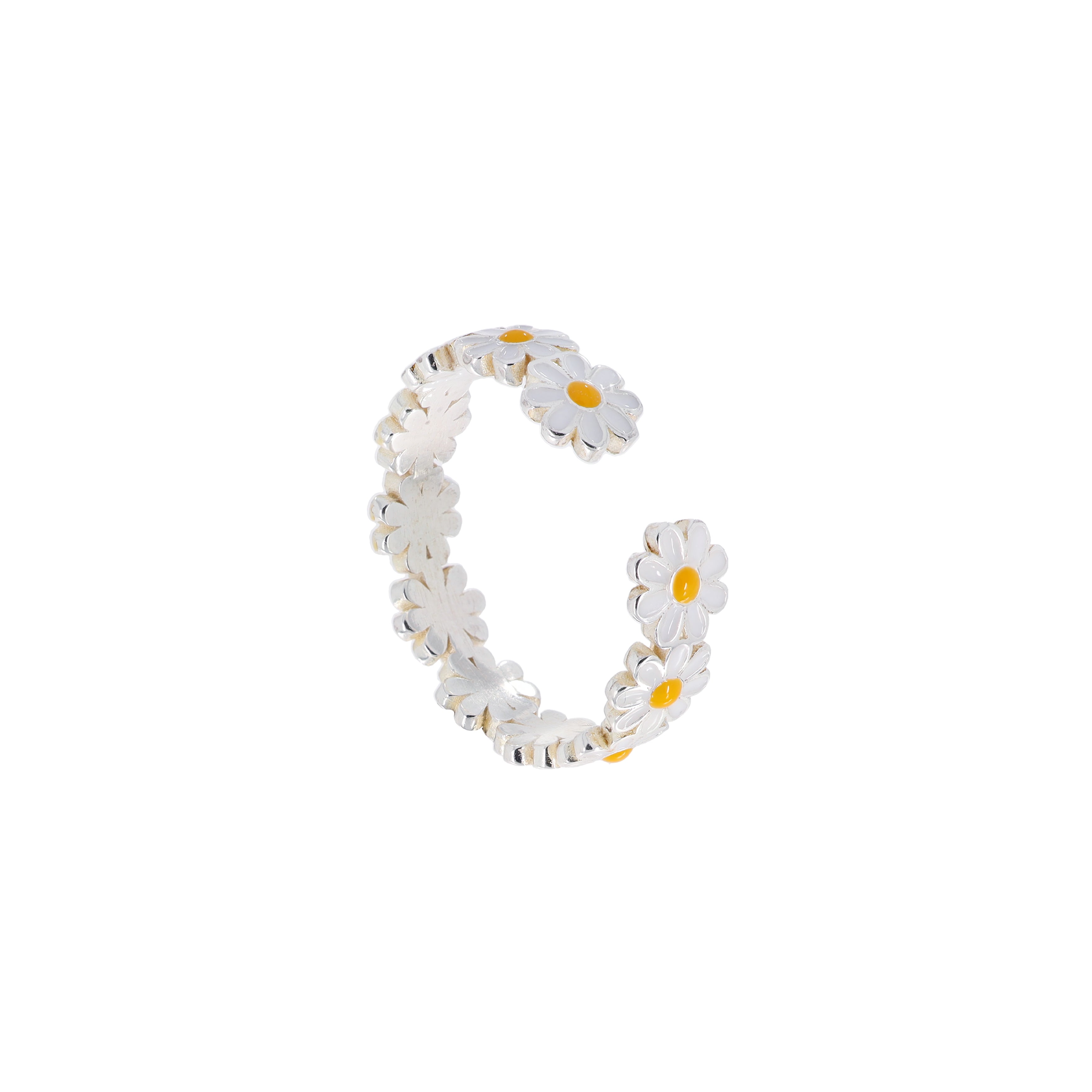 Daisy Flower Silver Ring