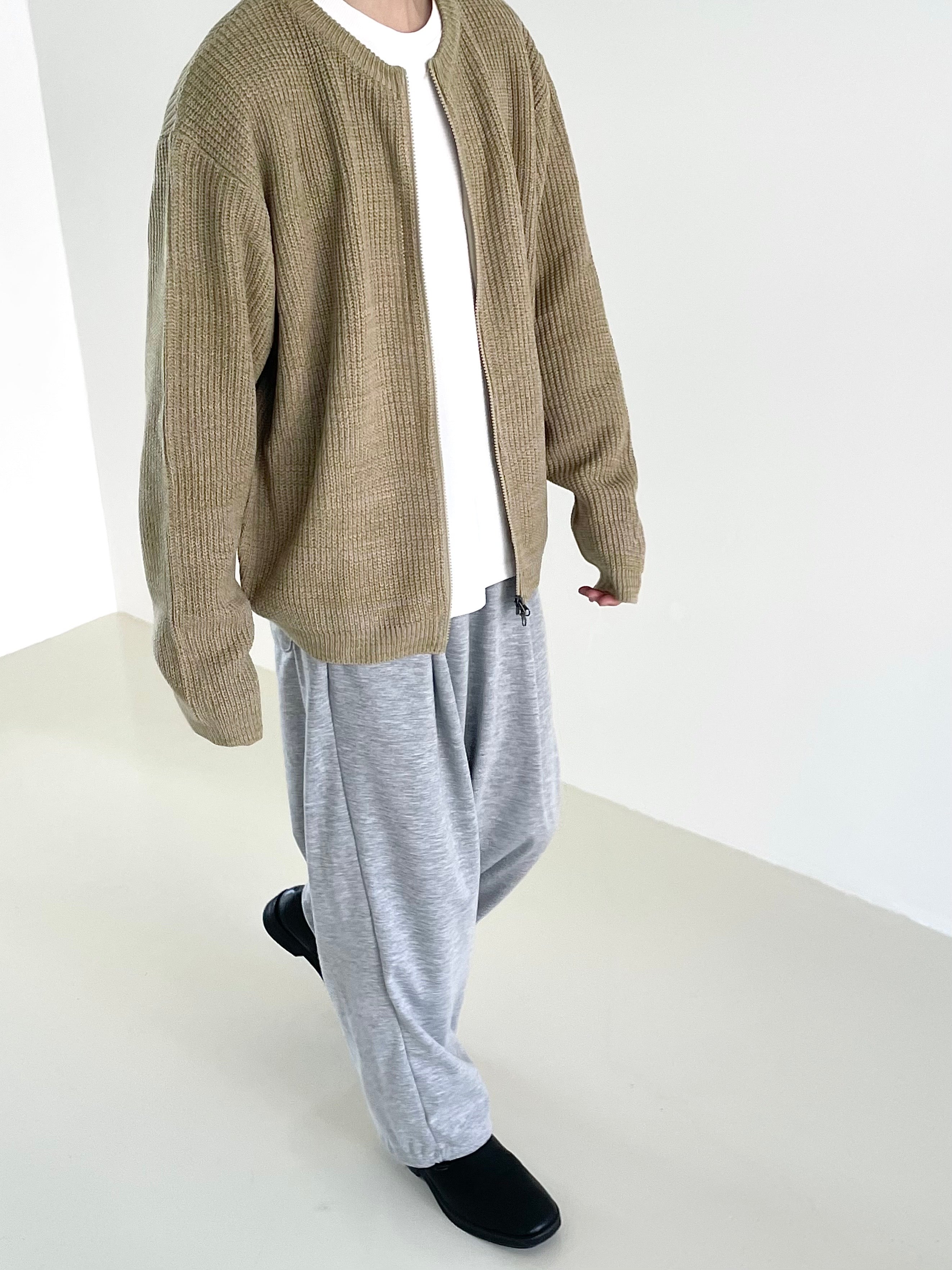 Pintuck wide string sweat pants