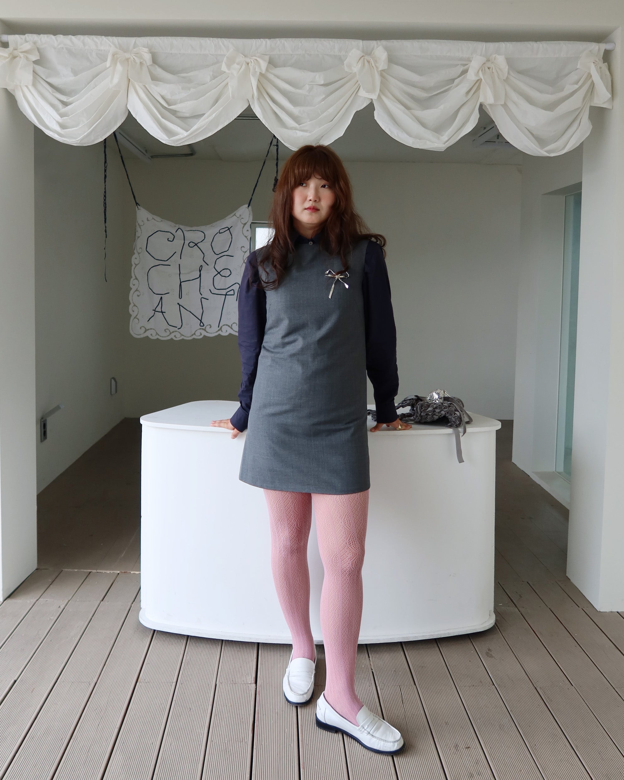 Grey wool dress