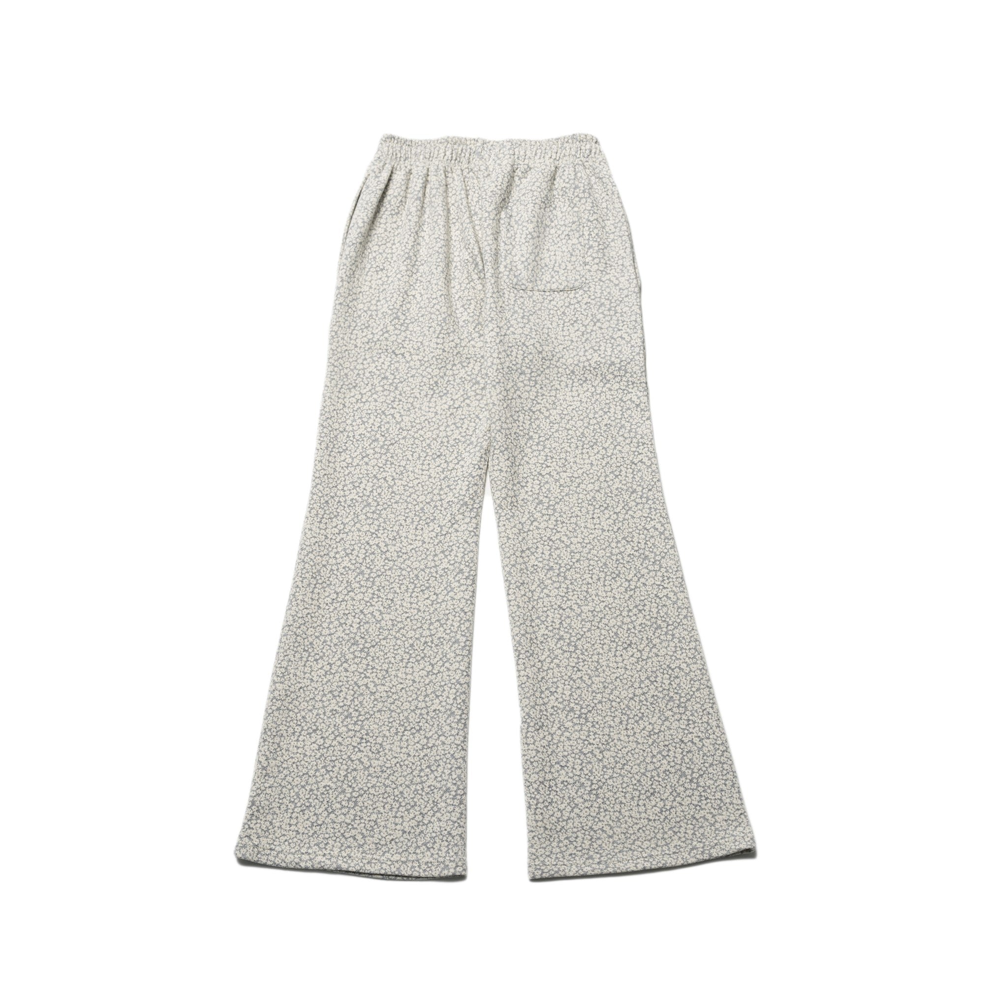 FLOWER PATTERN BOOT CUT PANTS(GREY)