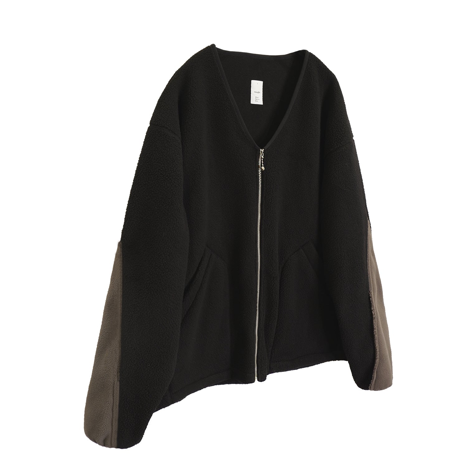 Double Face Fleece Cardigan / Black