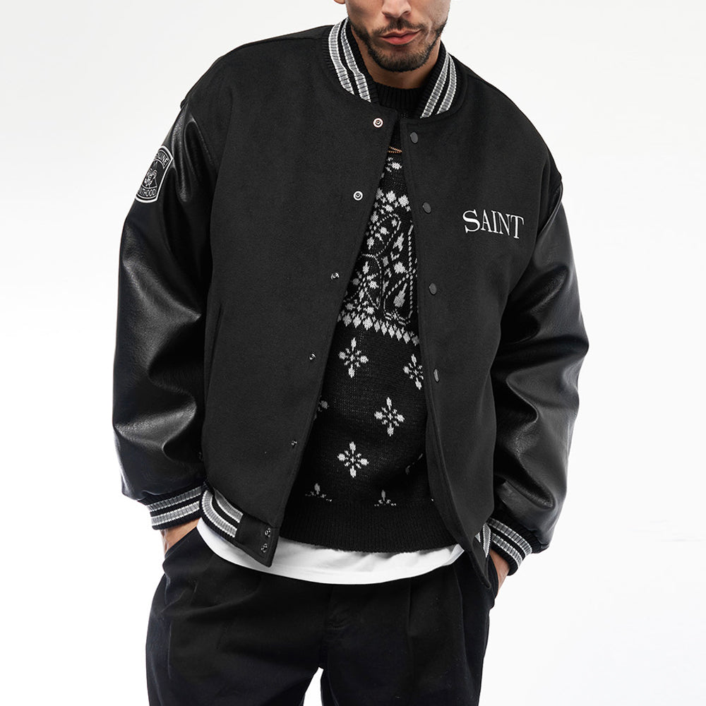 SP GRACE STADIUM JACKET-BLACK