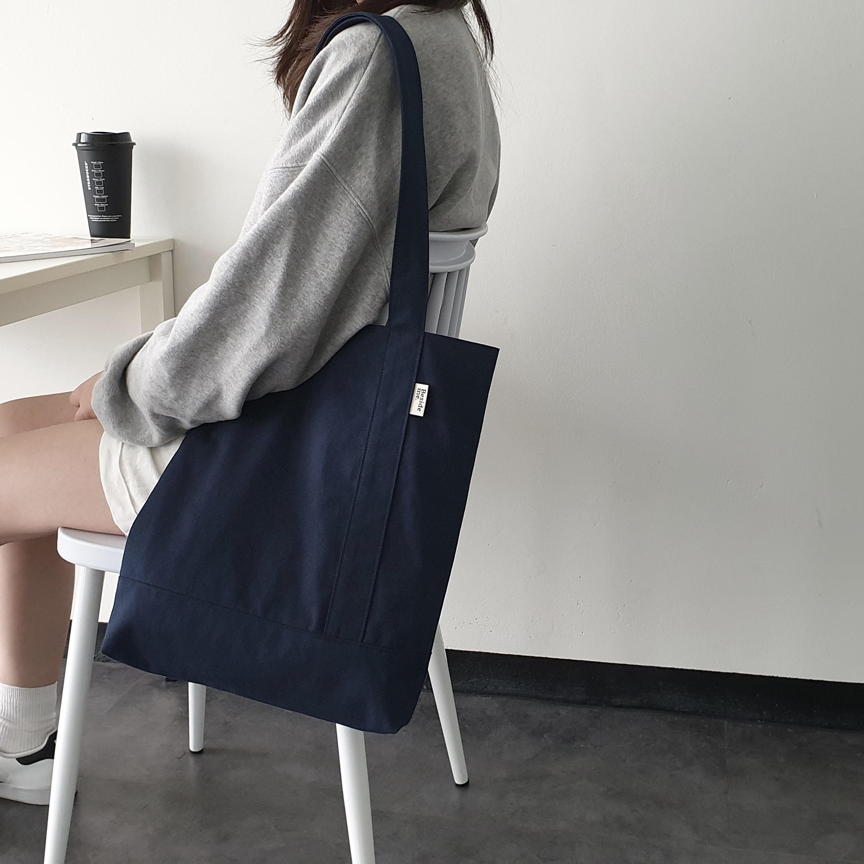 Twill simple line bag - deep navy