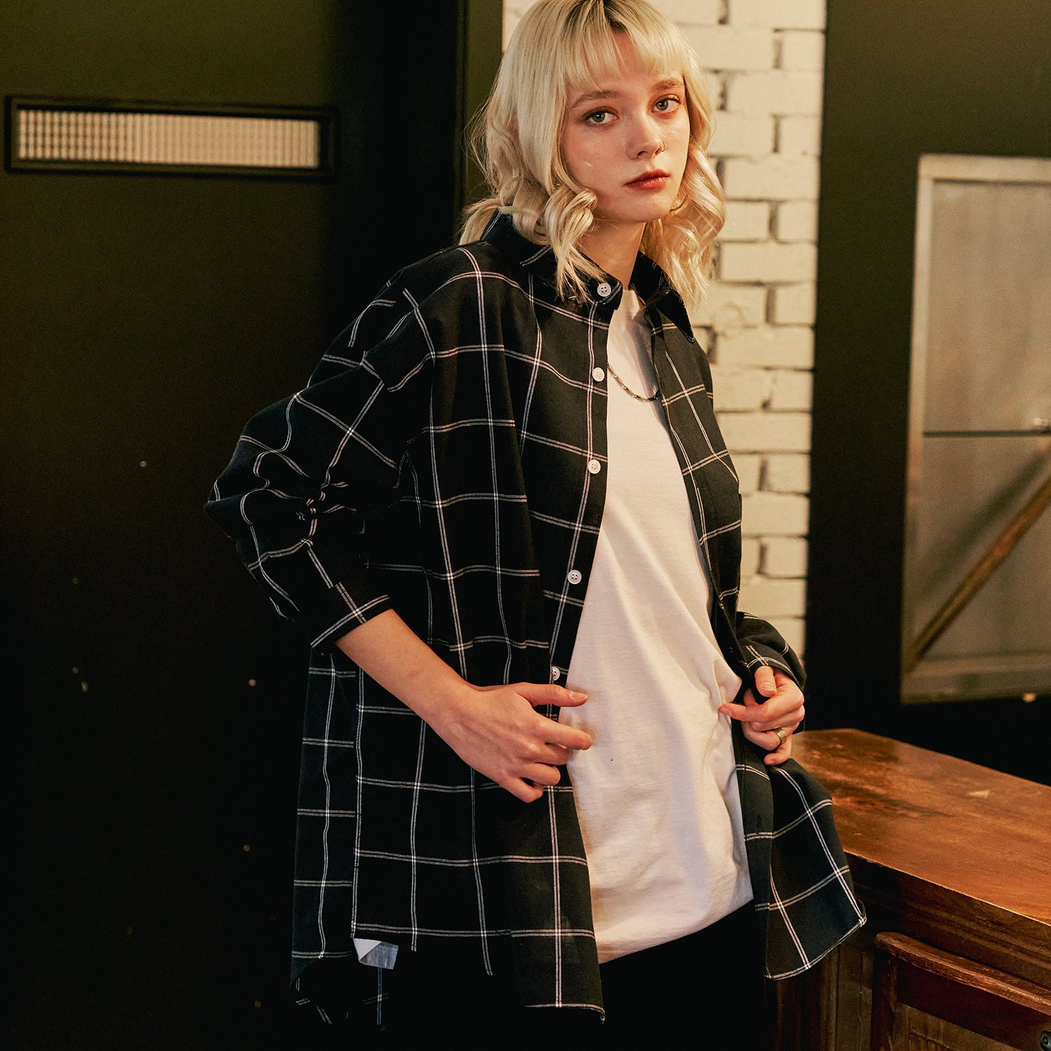 SP WINDOWPANE CHECK OVER SHIRTS