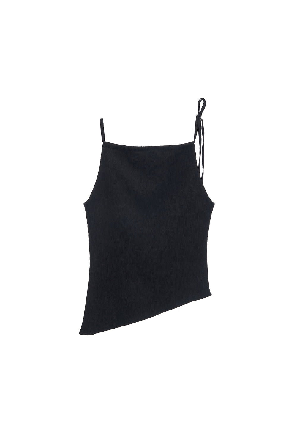 UNBALANCED HALTER SLEEVELESS (BLACK)