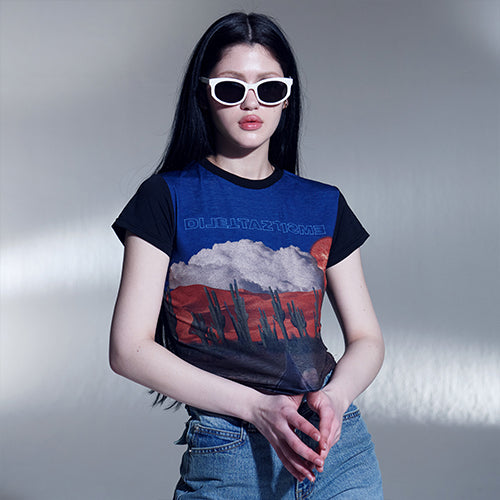 DESERT GRAPHIC CROP T-SHIRTS