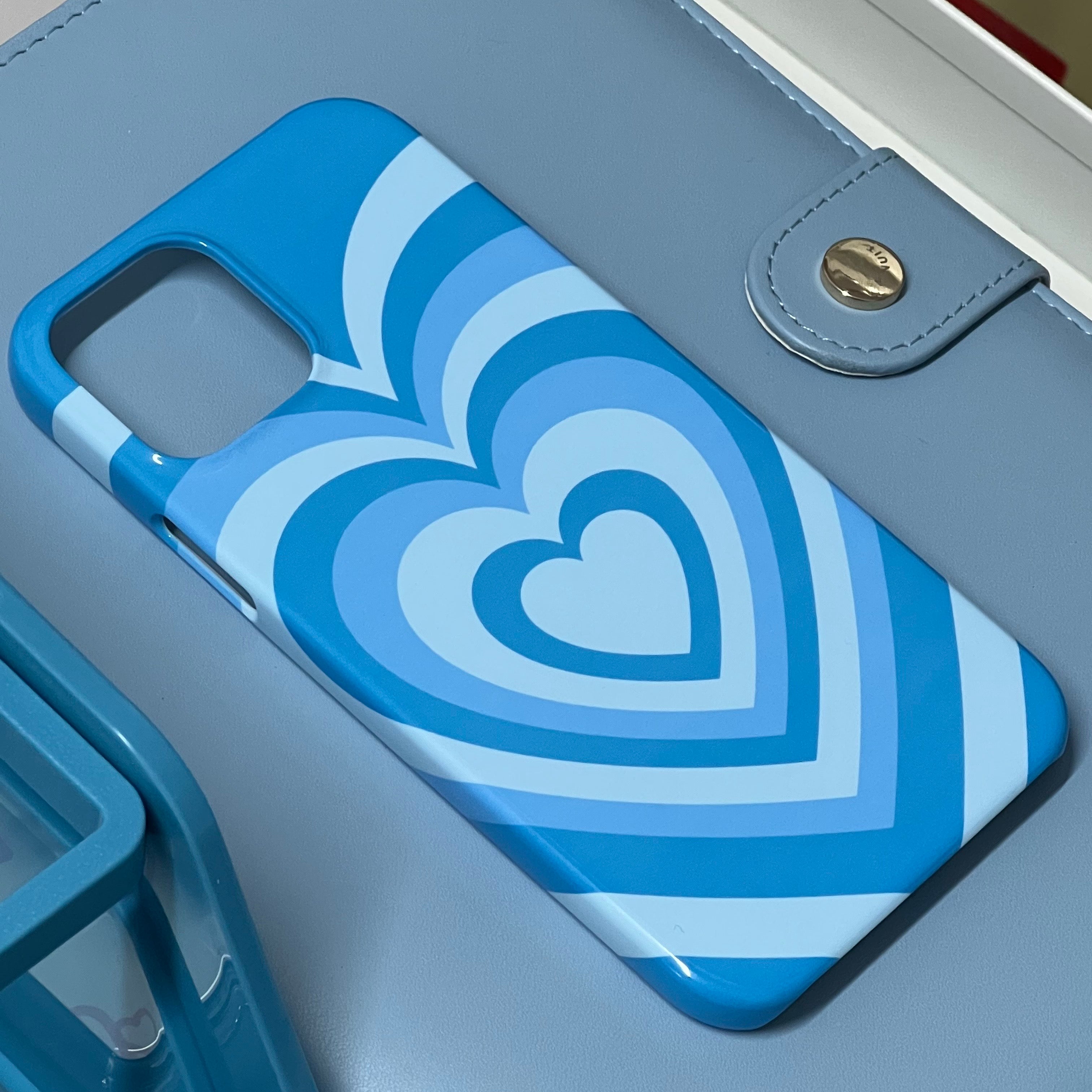 heart beam  blue glossy hard case