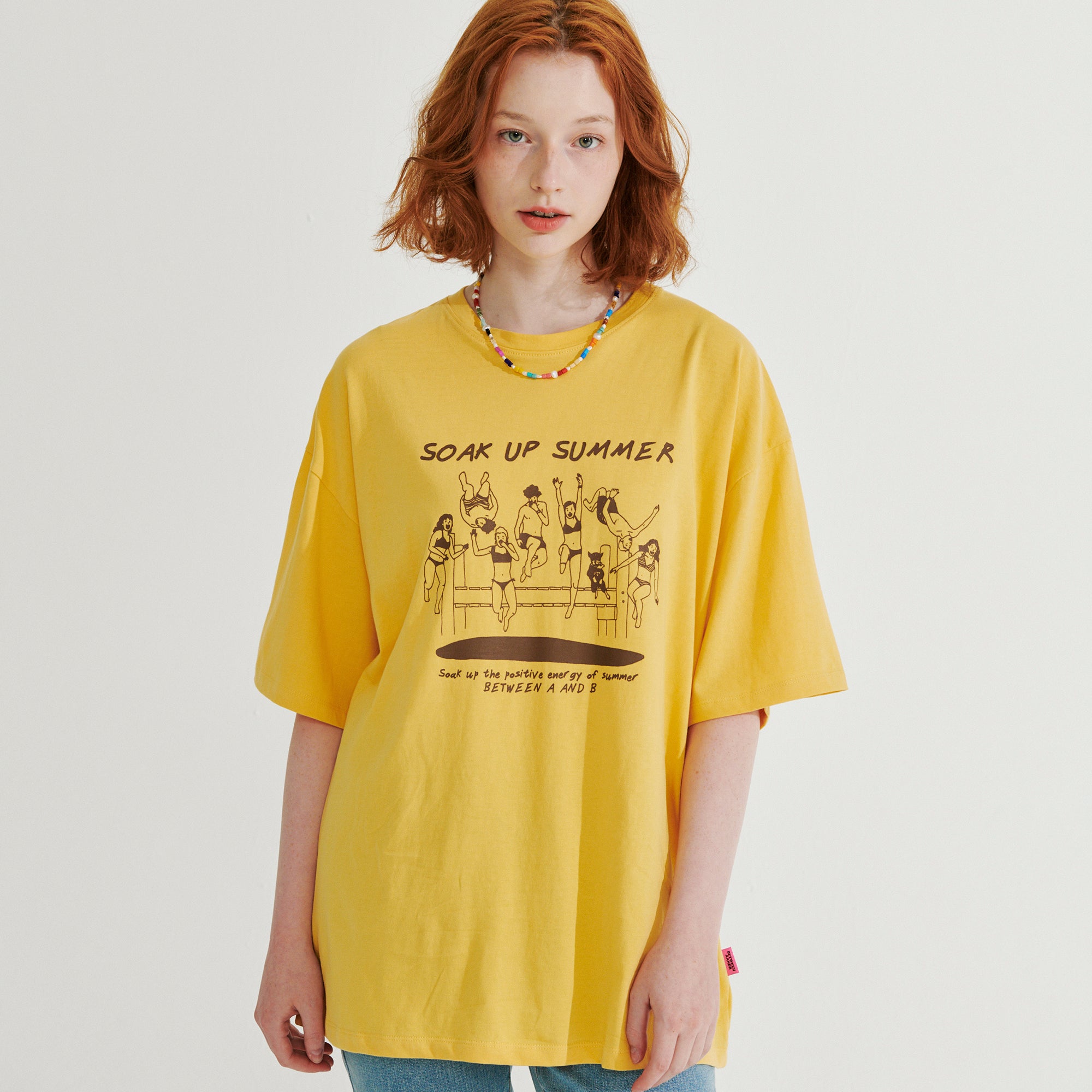 DIVING PRINT OVERFIT T-SHIRT _ YELLOW