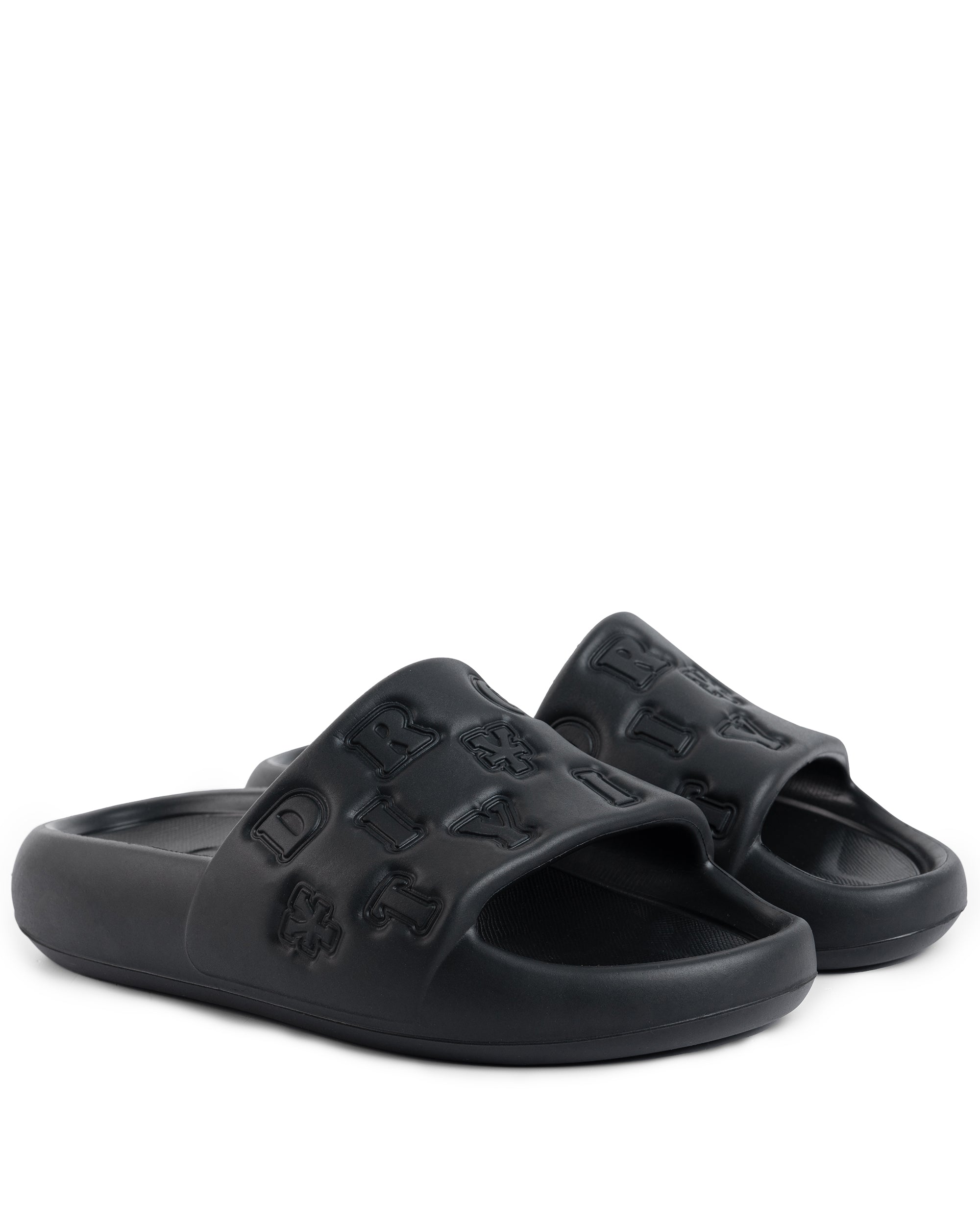 DirtyCoins Embossed Slides - Black