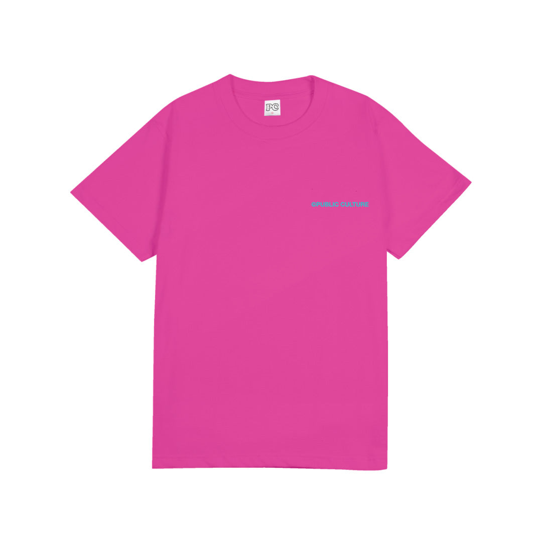 Checkered Tee - Neon Pink