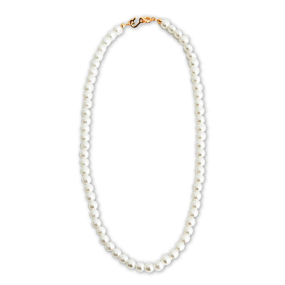 [925 SILVER] 6mm Basic Pearl Necklace