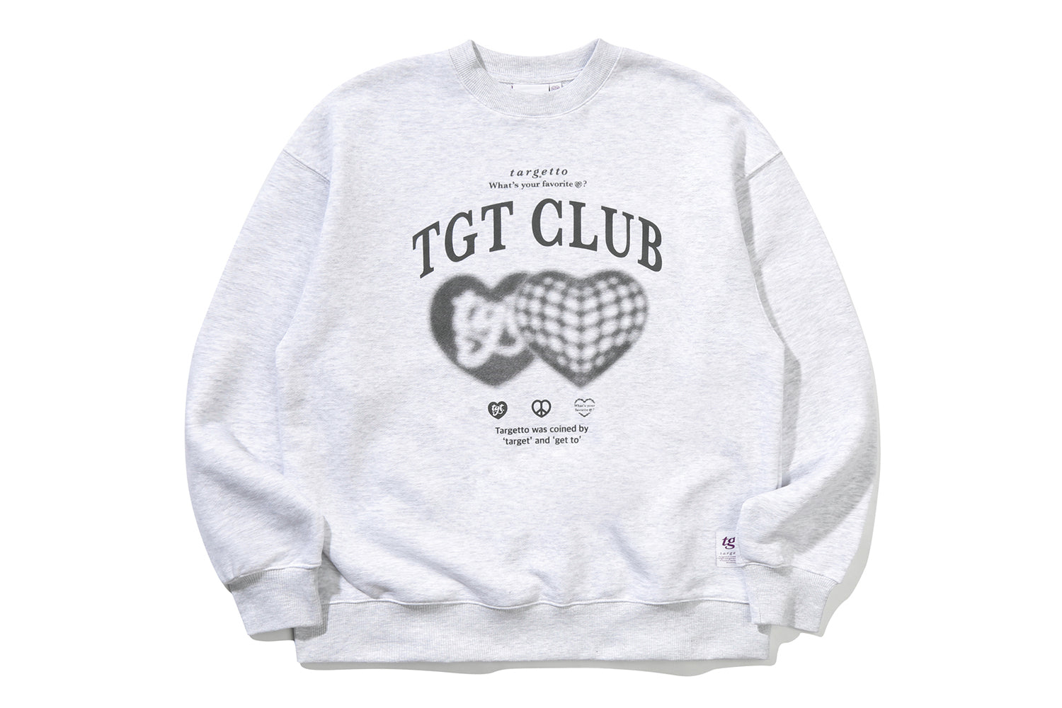 NET HEART SWEAT SHIRT(LIGHT GREY)