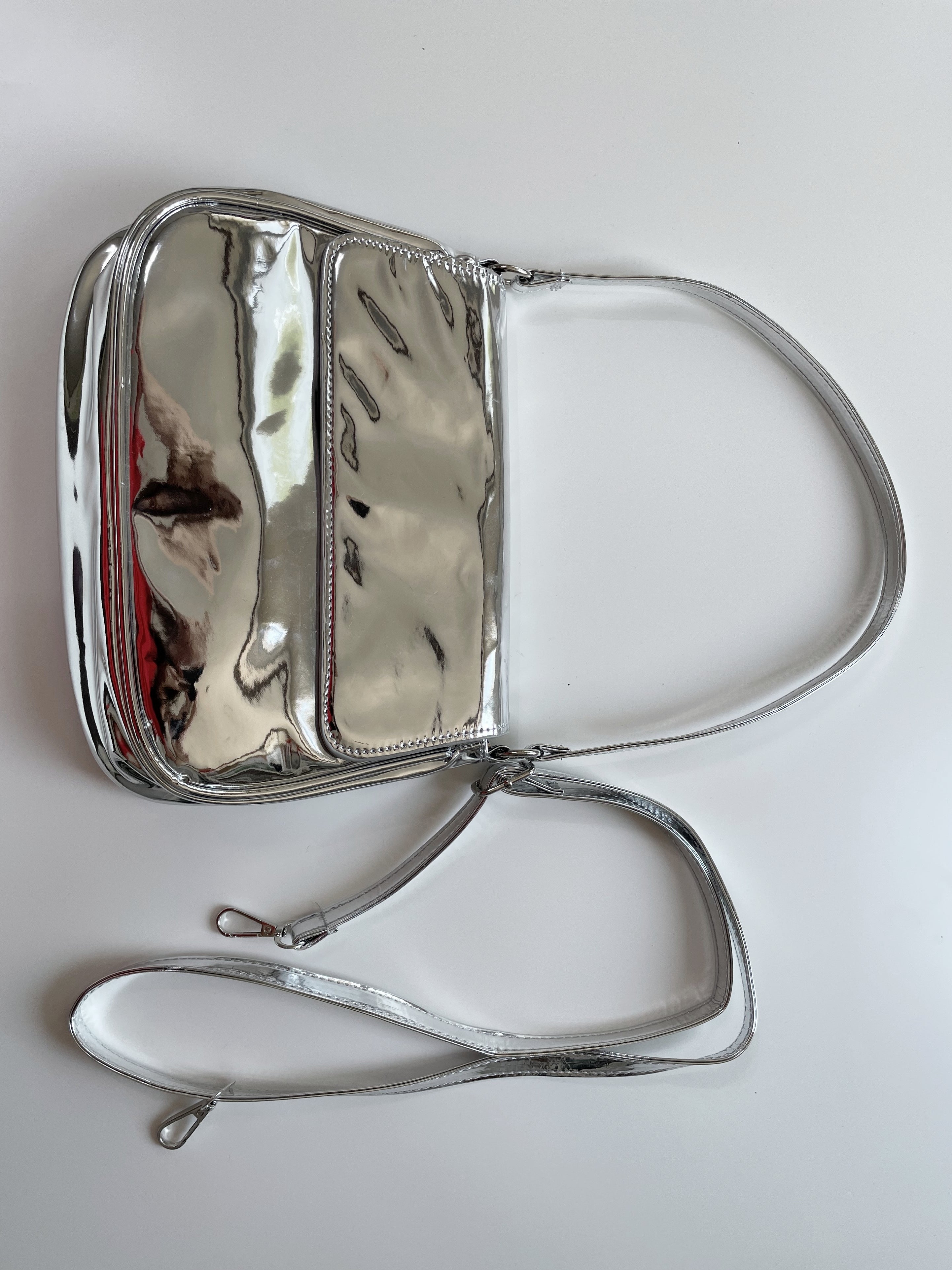 Unique silver shoulder bag 