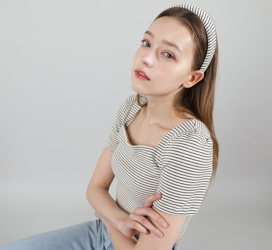 Stripe Puff T-shirt Ivory