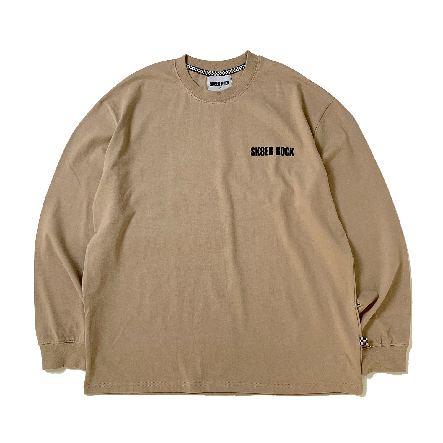 SK8ER ROCK LONG SLEEVE T-SHIRT BEIGE