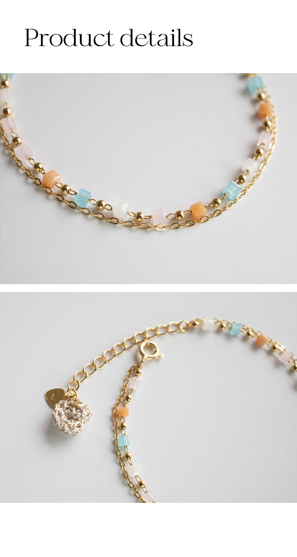 [2way] Pastel candy chain 925 silver bracelet