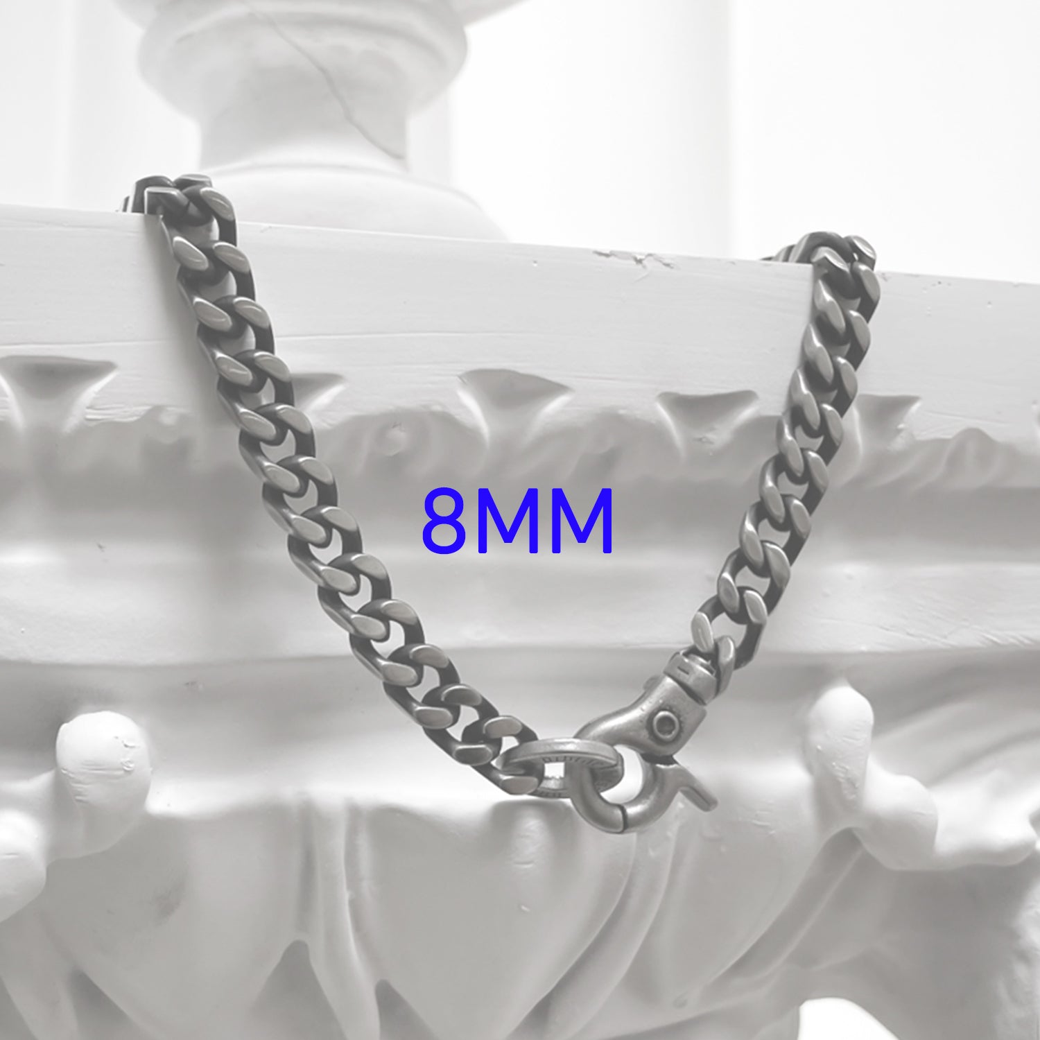 [BLESSEDBULLET]black line  chain necklace_blacksilver_11mm
