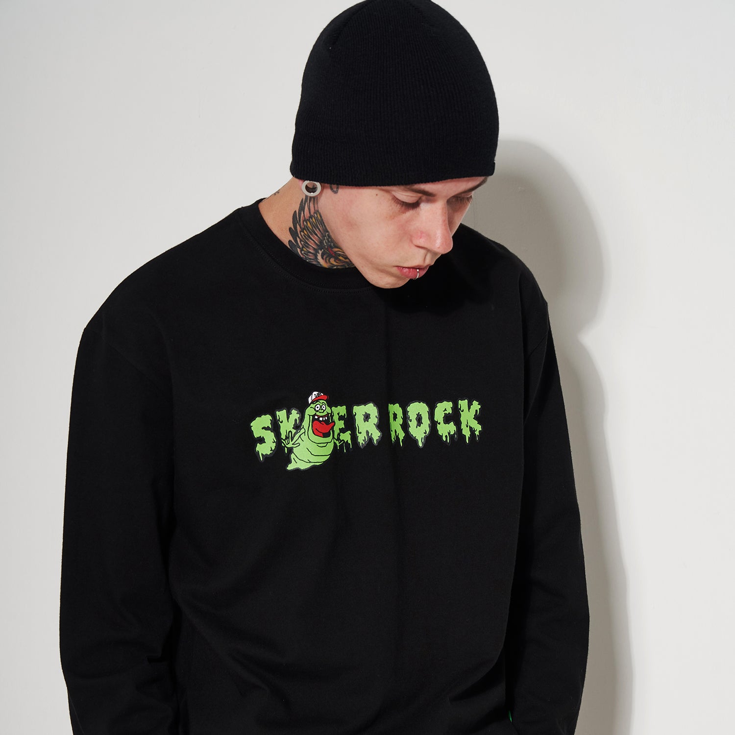 STICKY GHOST LONG SLEEVE T-SHIRT BLACK