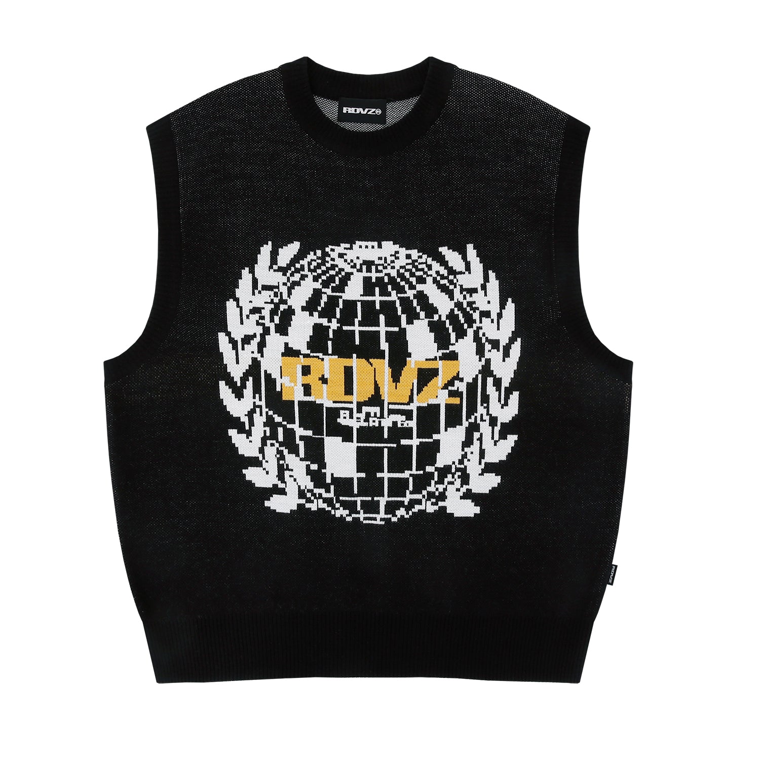 SECRET CLUB KNIT VEST - BLACK