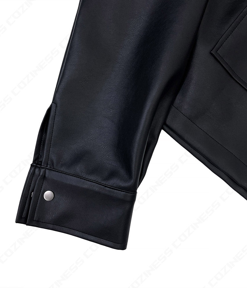MO French Leather Cropped Jacket (2 colors)