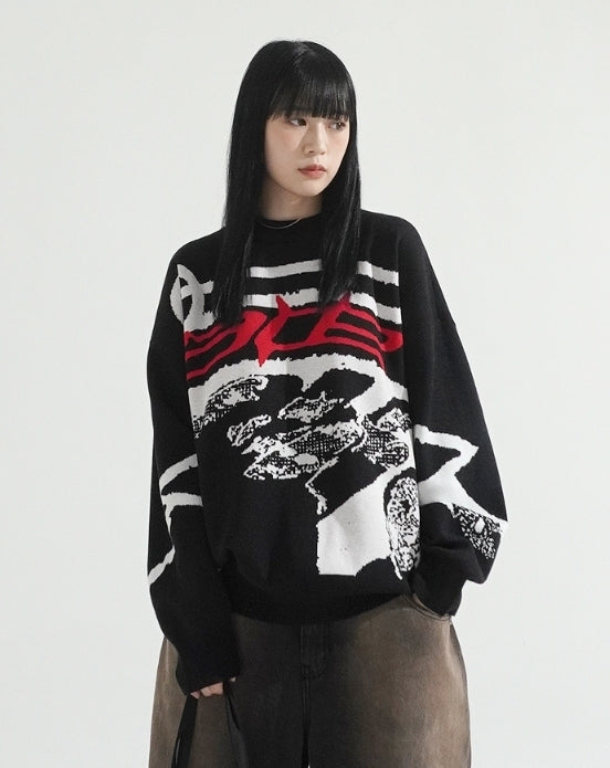 Munch Graphic Wool Pullover knit