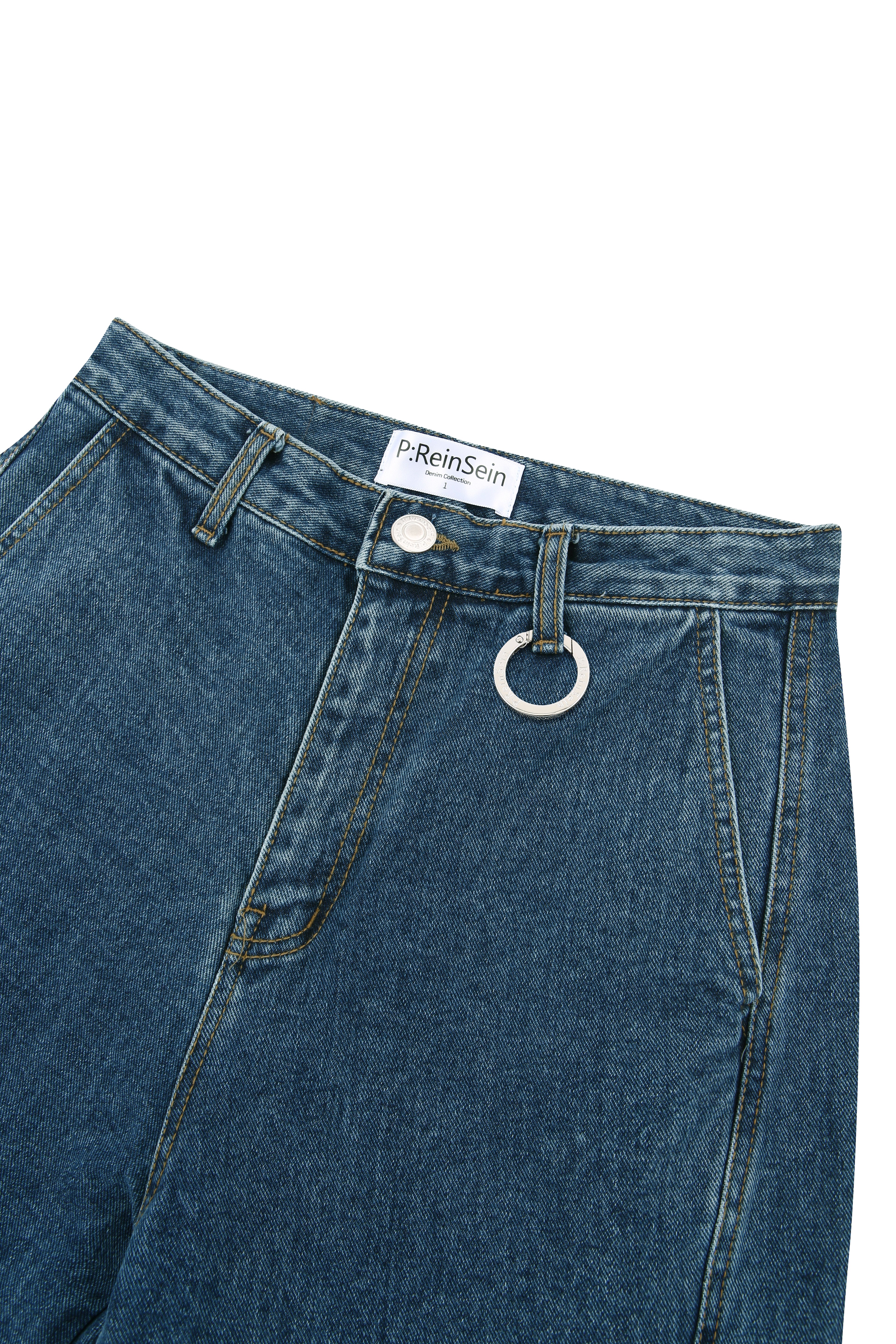 Side Curved Middle Blue Jeans (M)