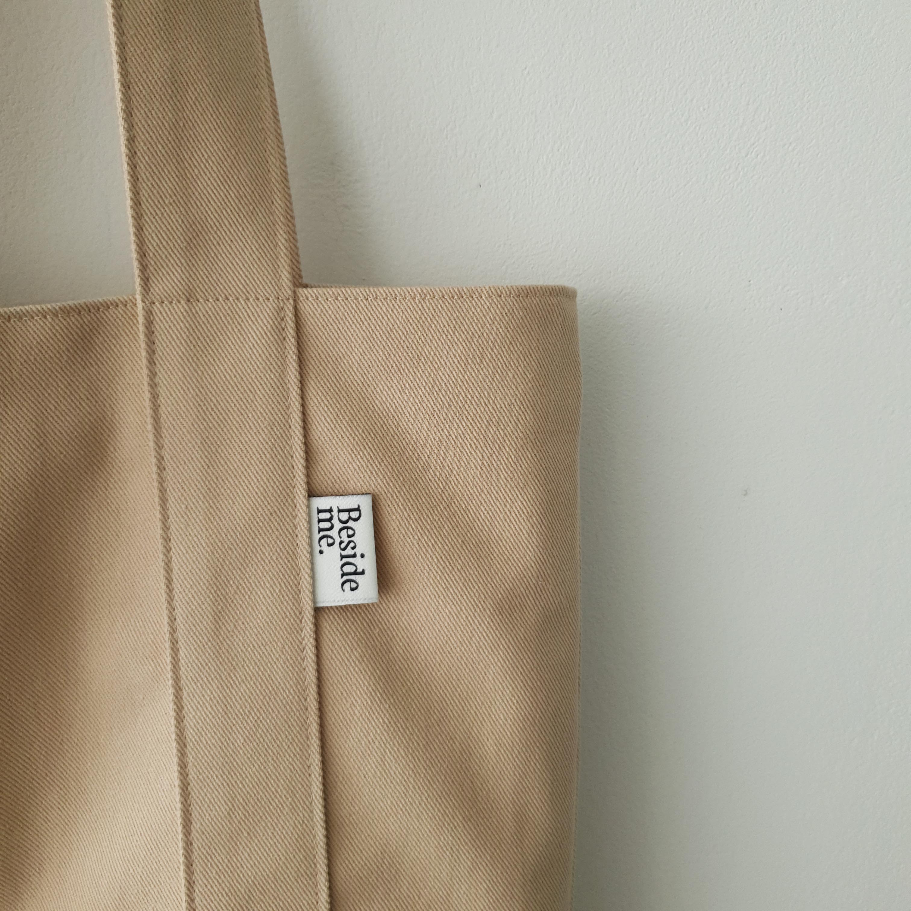 Twill simple line bag - sand beige