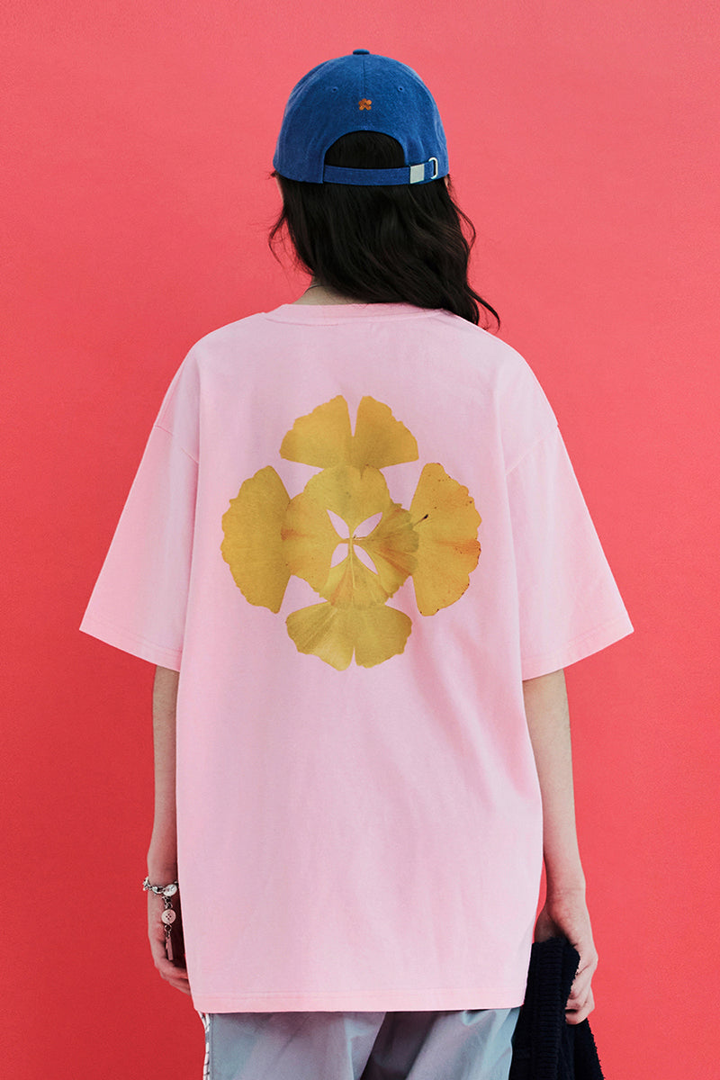 LOGO LEAF T SHIRT / PINK