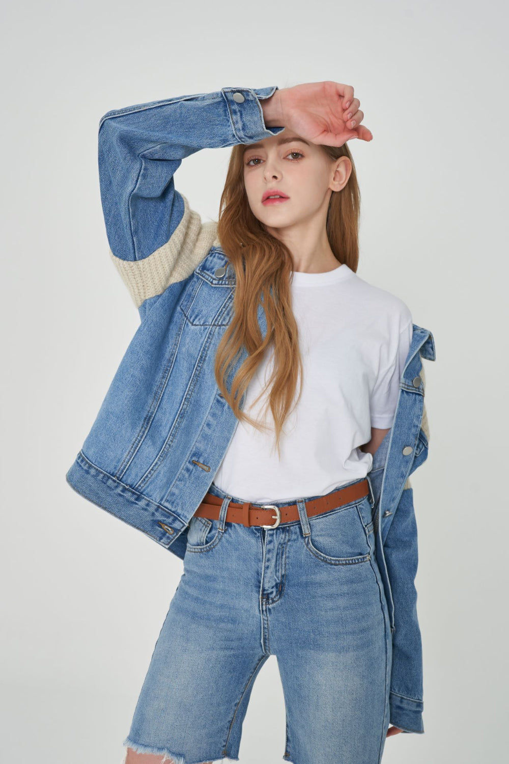 KNIT DENIM JACKET [6673]