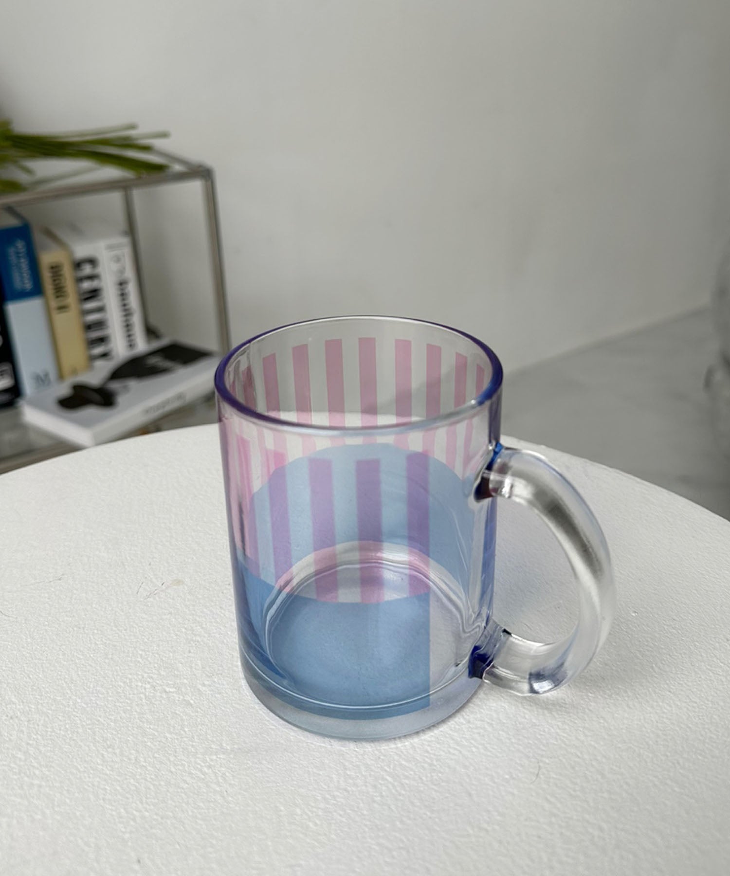 Half Striped Transparent Mug