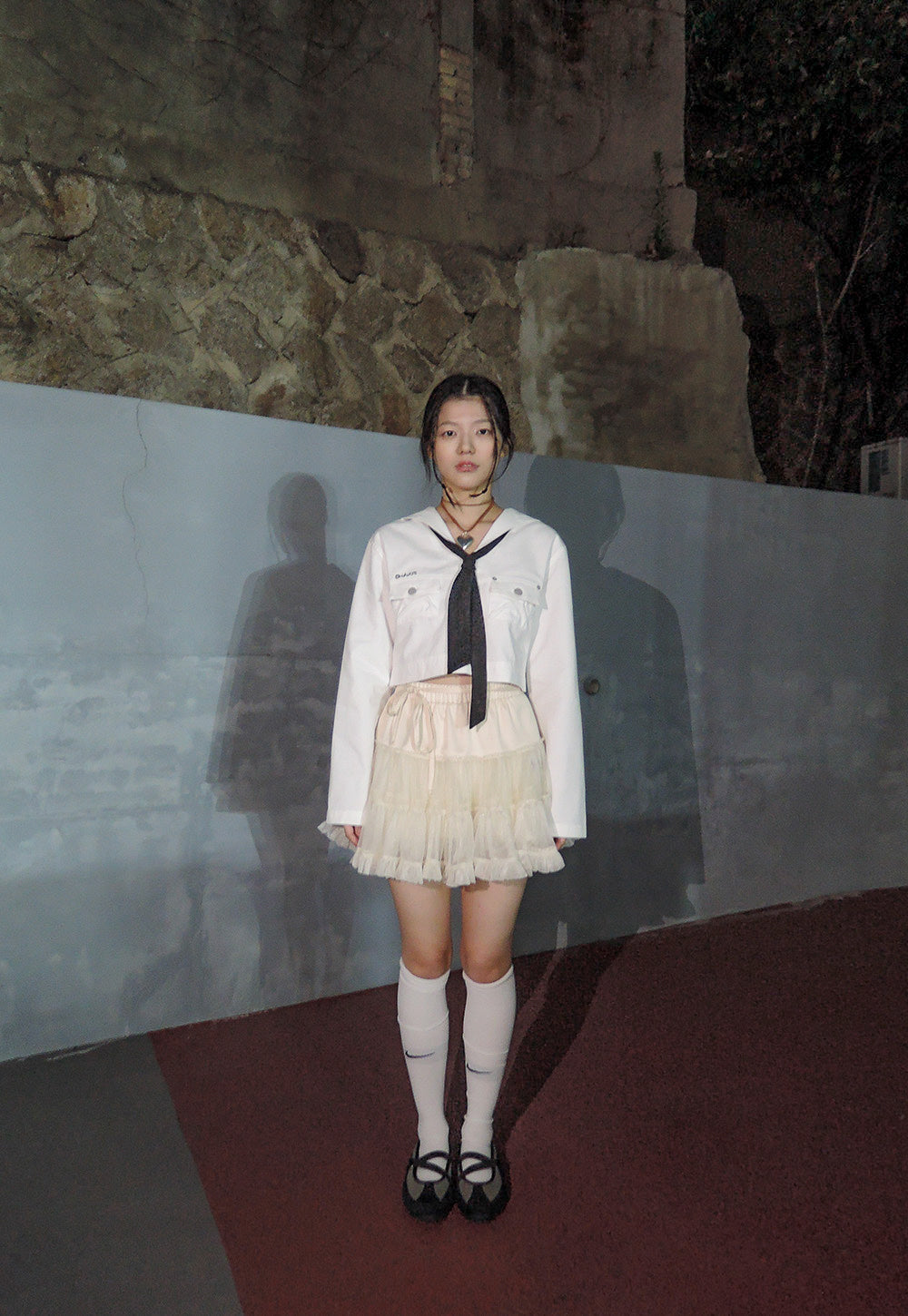 SAILOR TIE BLOUSE _WHITE