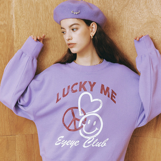 EYEYE LUCKY ME EMOJI SWEATSHIRT_LAVENDER (EEOO3WSR04W)