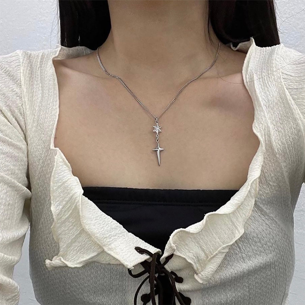 Fancy cross star necklace