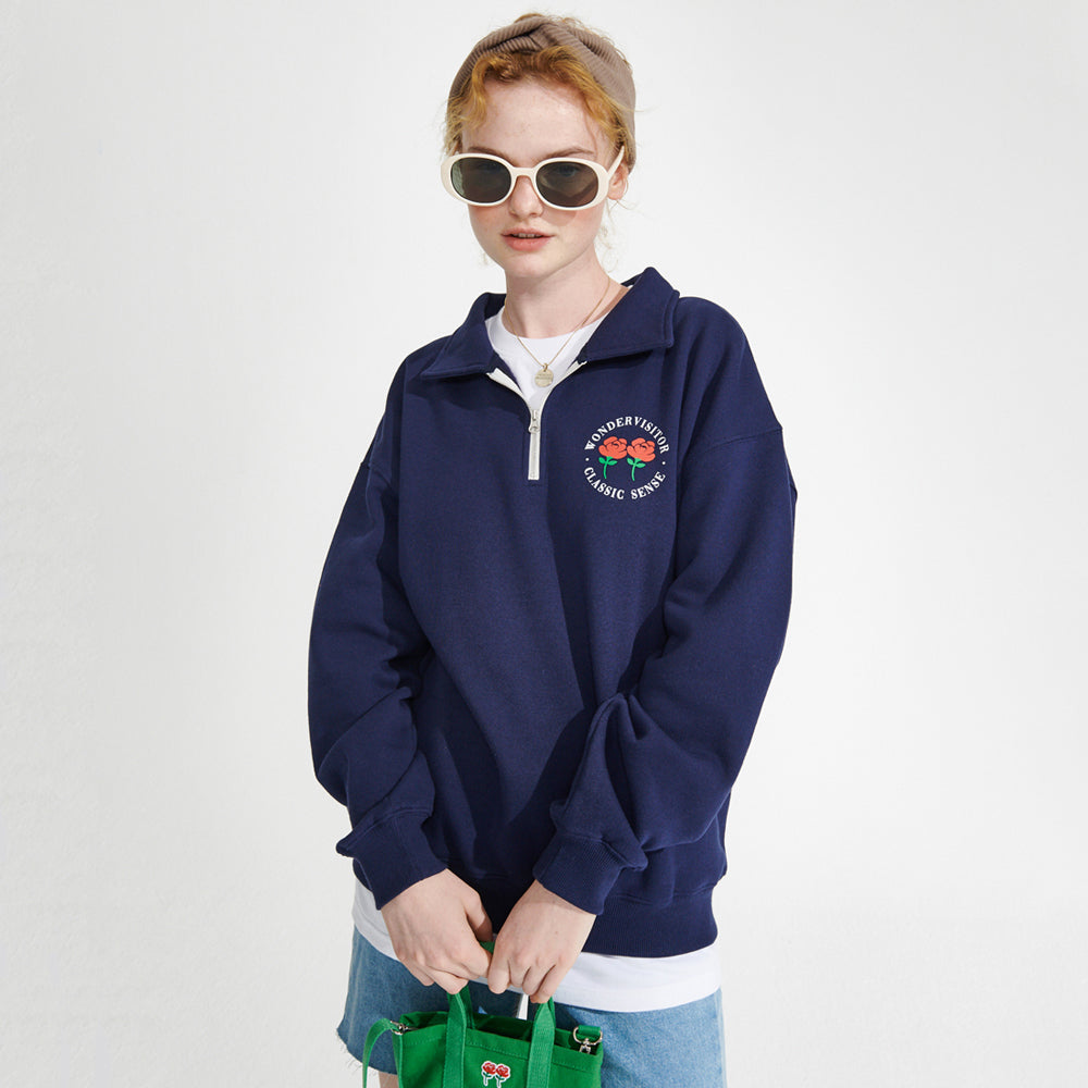 Logo HALF Zip-up [Navy]