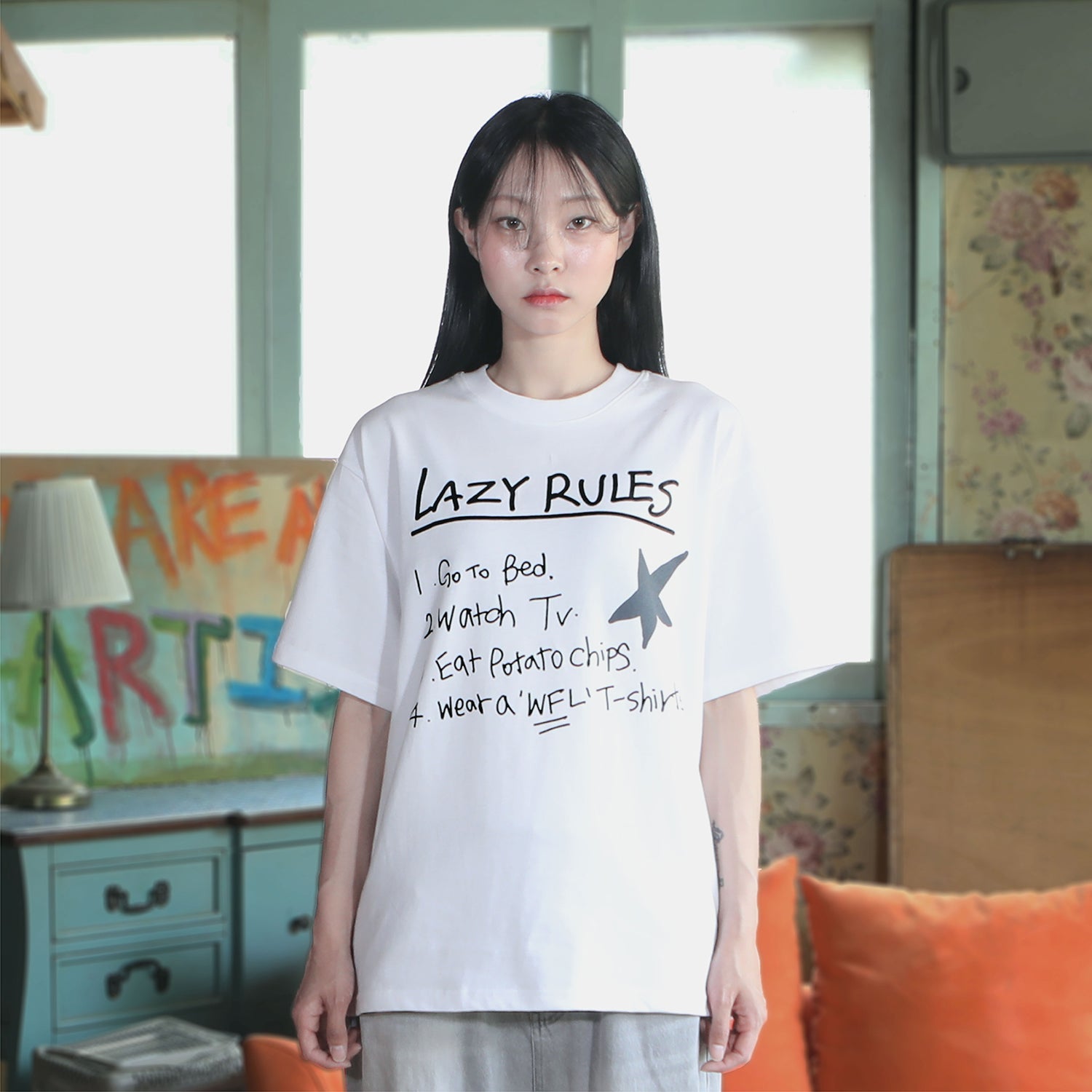 LAZY RULES T ( WHITE )