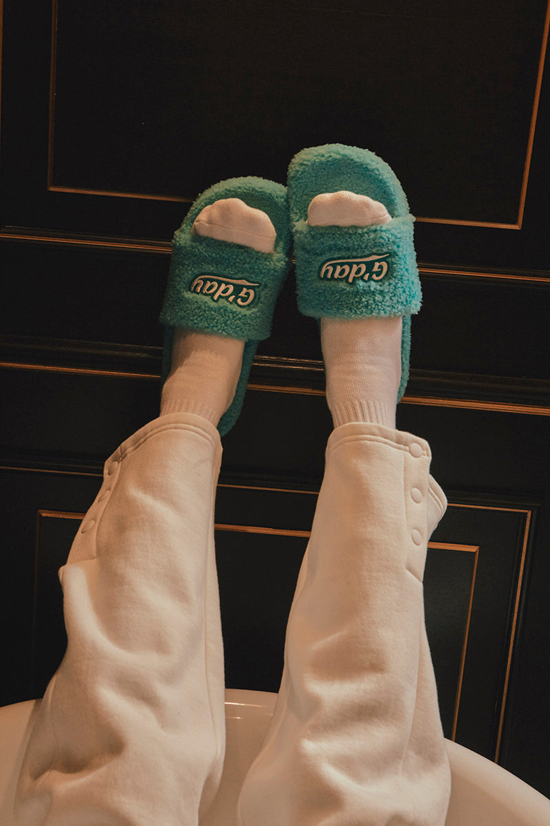 G'day furry sandals (mint)