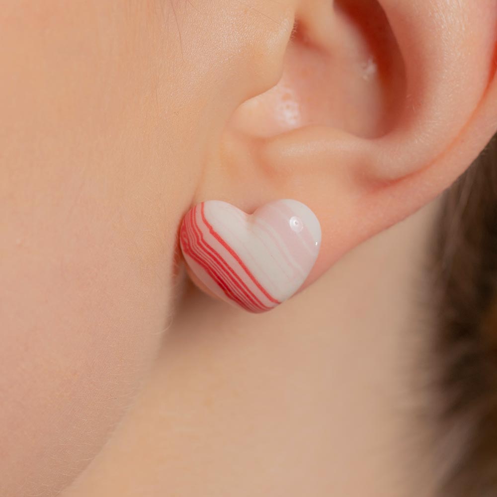 2022 Pantone Heart Marbling earring (RP)