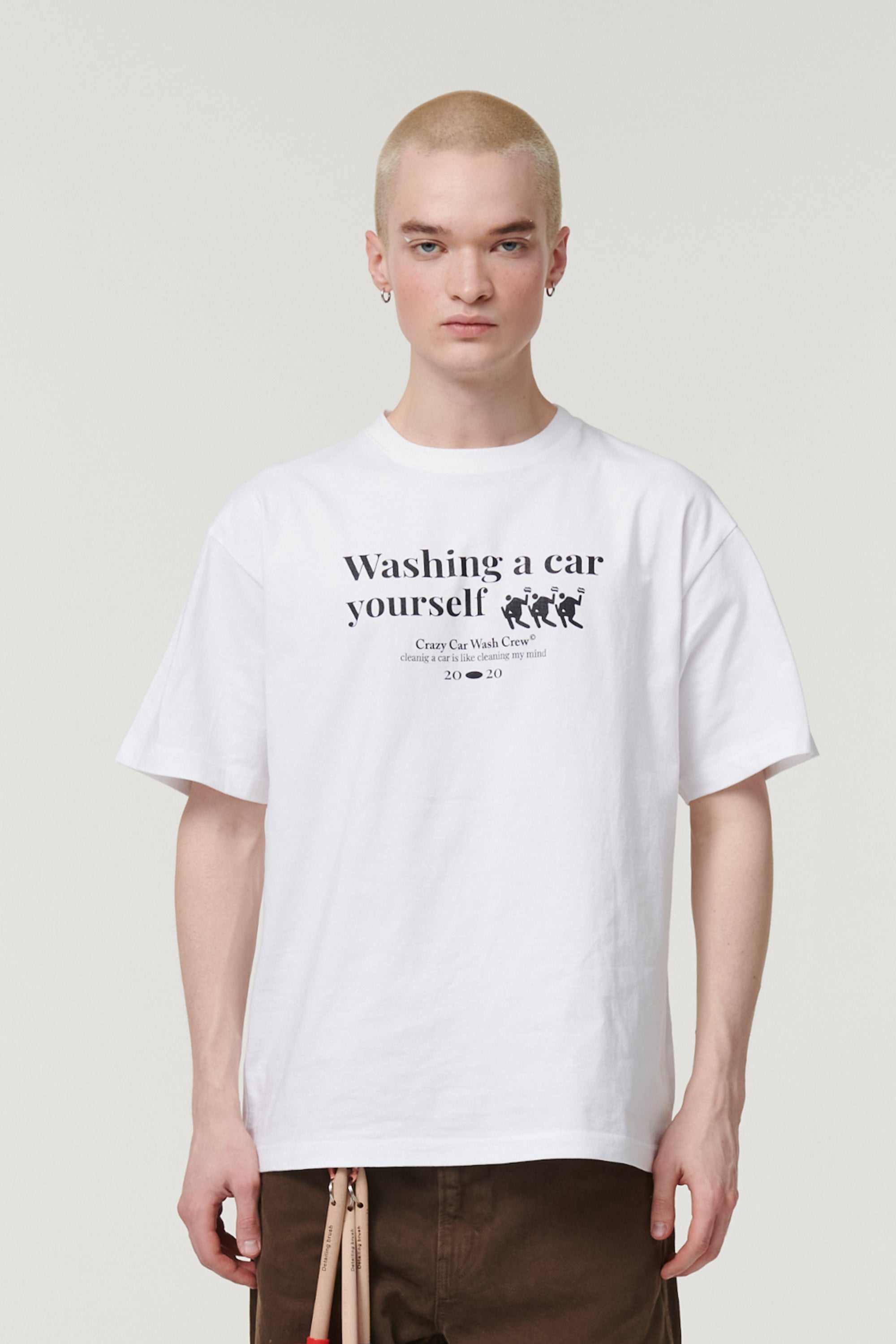 WASHING TYPO T-SHIRTS WHITE