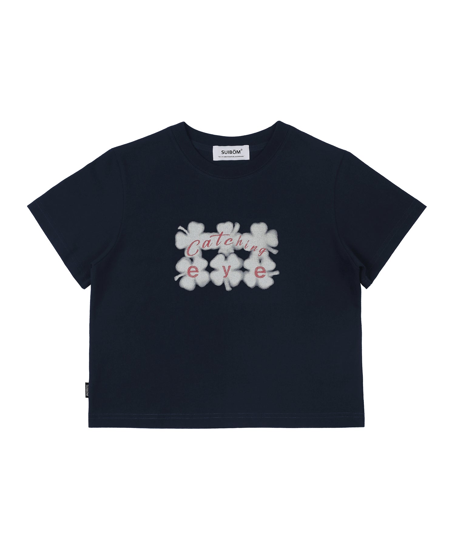 Catching Eye Crop T-Shirt in Navy