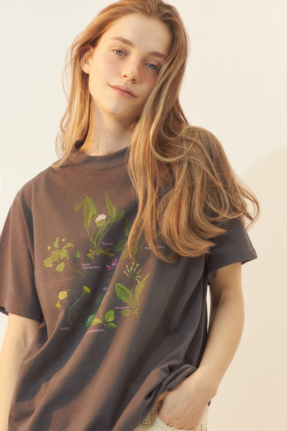 [BREEZE] Botanical Garden T-Shirts_CHARCOAL (CTD1)