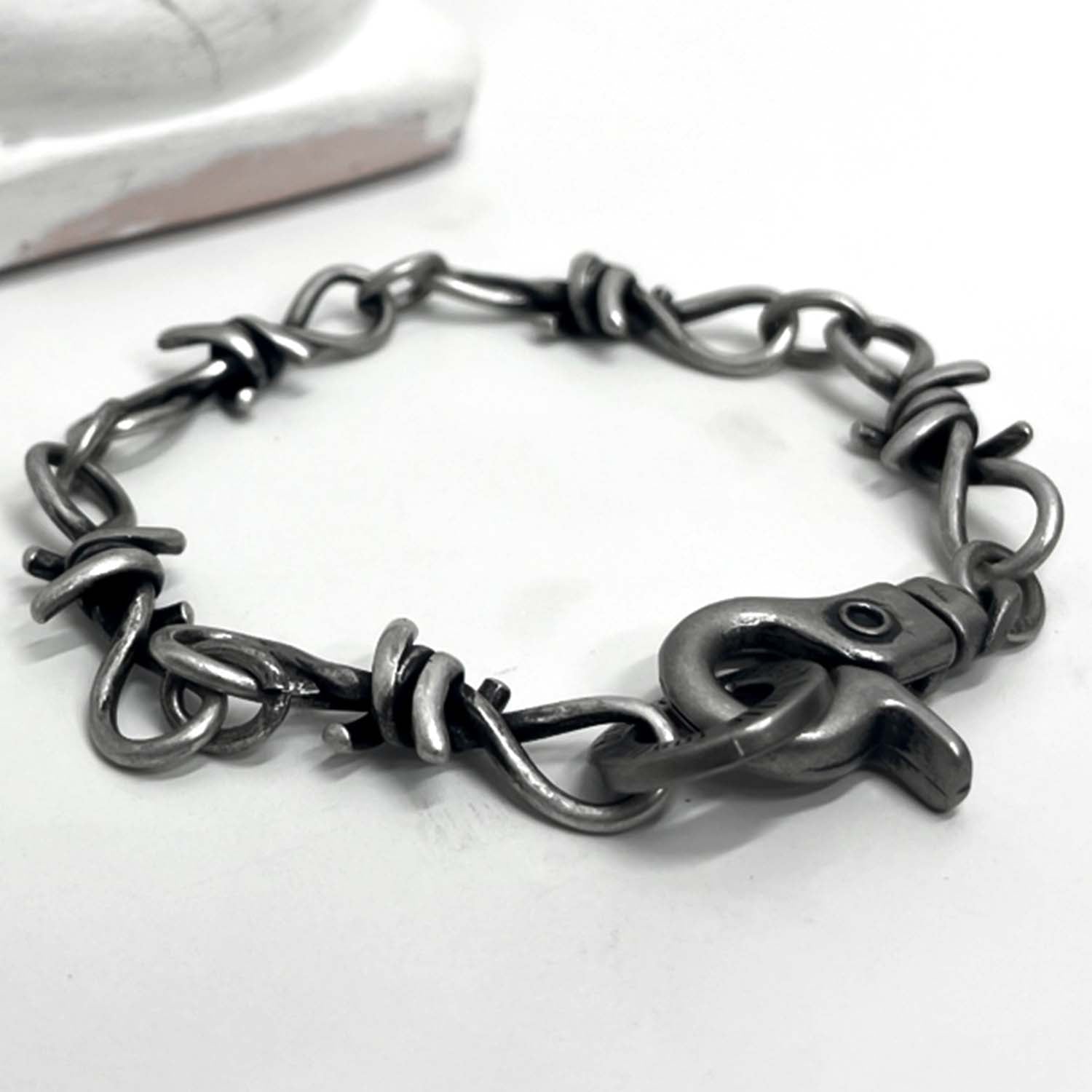 [BLESSEDBULLET]10mm thron link bracelet_vintage silver