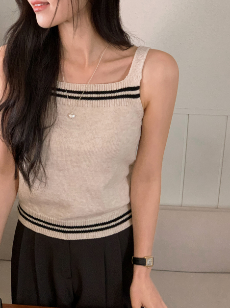 Point Line Square Knit Sleeveless (4color)