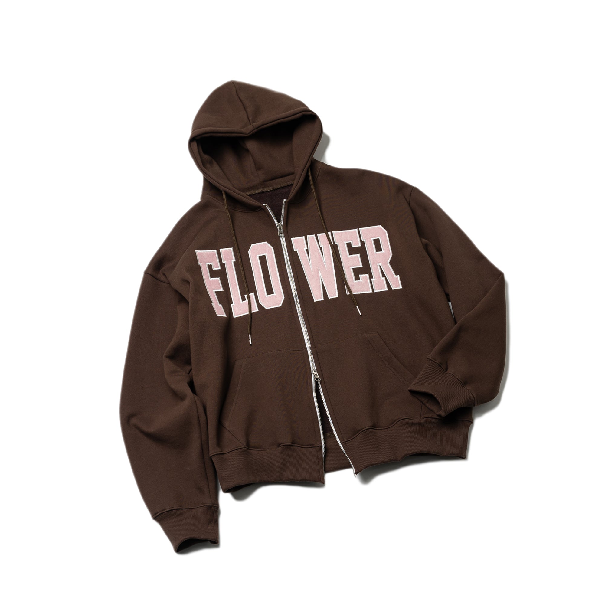 FLOWER ZIP UP HOOD(BROWN)