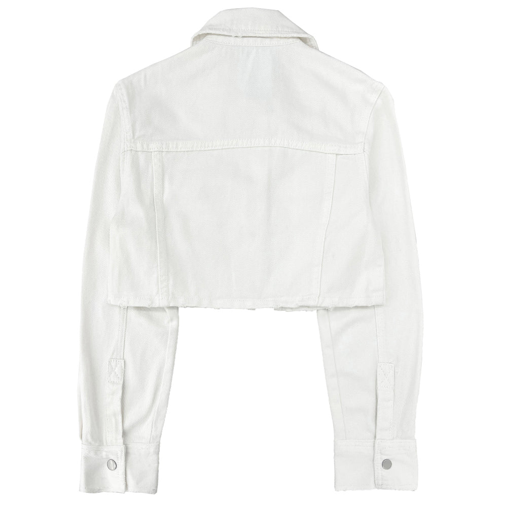 Western damage cropped cotton jacket (2 colors)