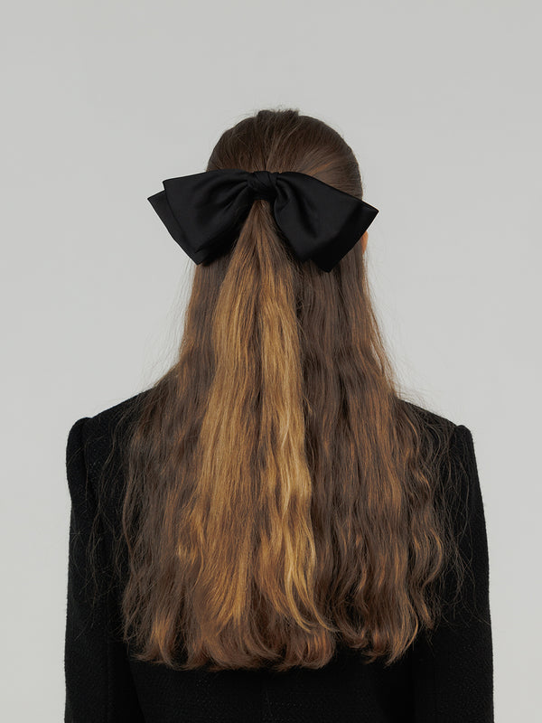 サテンリボンヘアピン / SATIN RIBBON HAIR PIN BLACK