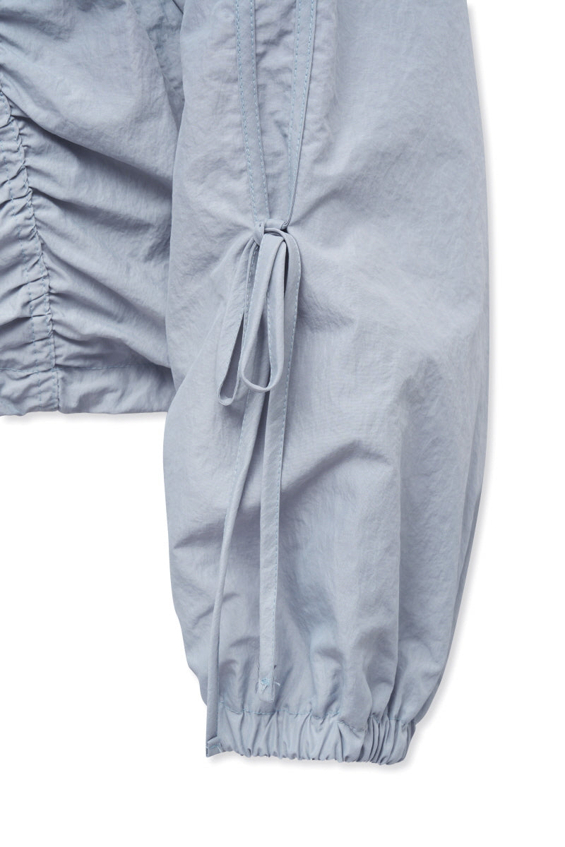 shirring zip up (light grey)