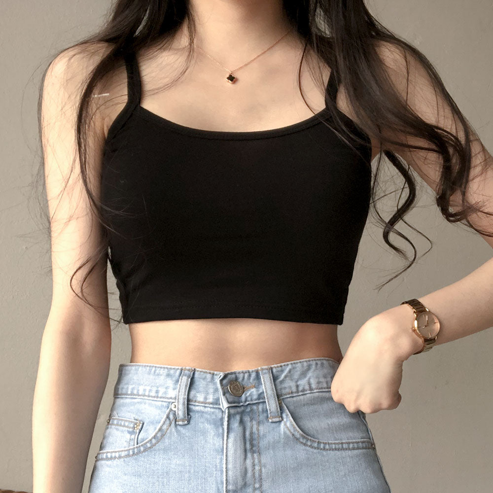 [Basic Item]Crop strap top that you want to wear every day for comfort